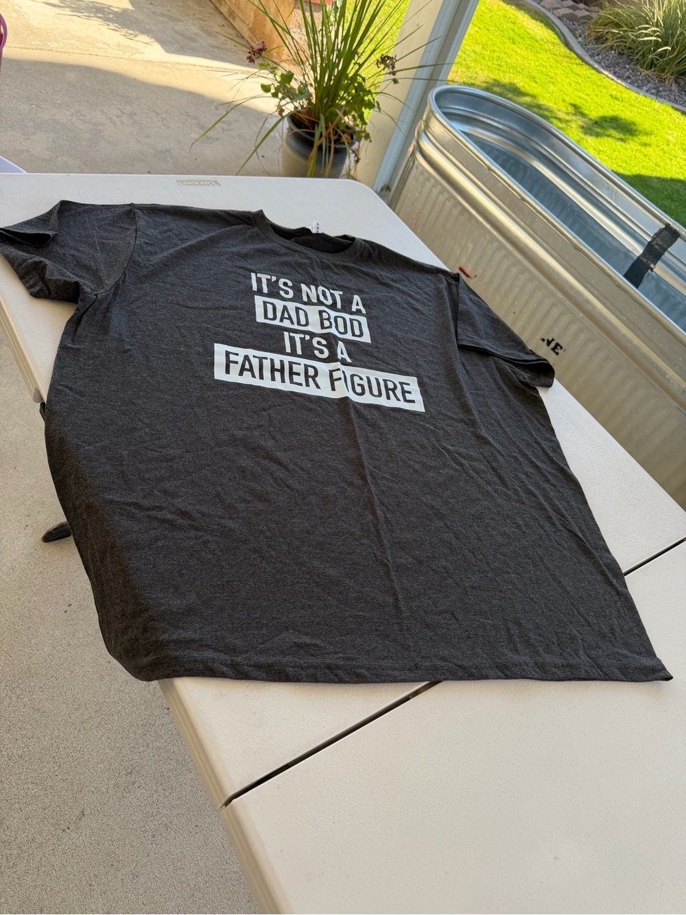 Graphic Tee "It's Not a Dad Bod It's a Father Figure" - Black